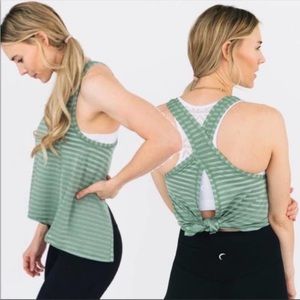 {Zyia} Nimbus Split Back Tank in Green - Women's Medium